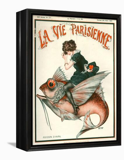 1920s France La Vie Parisienne Magazine Cover-null-Framed Premier Image Canvas