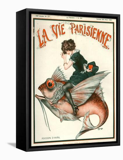 1920s France La Vie Parisienne Magazine Cover-null-Framed Premier Image Canvas