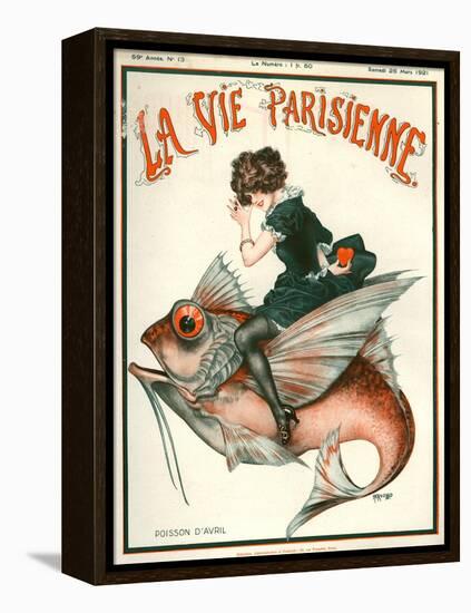 1920s France La Vie Parisienne Magazine Cover-null-Framed Premier Image Canvas