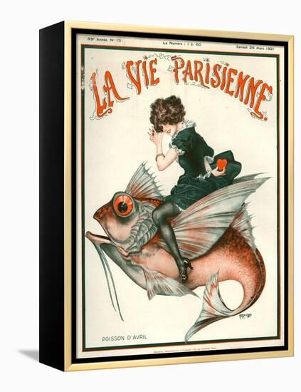 1920s France La Vie Parisienne Magazine Cover-null-Framed Premier Image Canvas