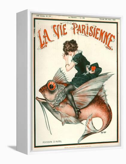 1920s France La Vie Parisienne Magazine Cover-null-Framed Premier Image Canvas