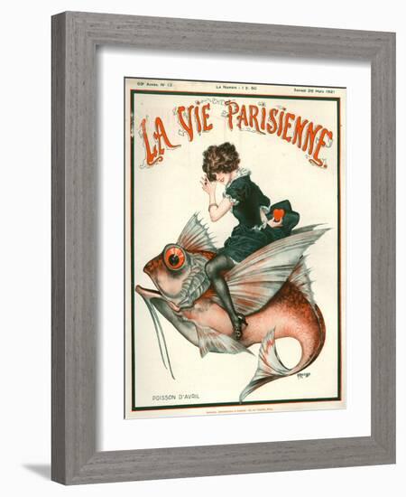 1920s France La Vie Parisienne Magazine Cover-null-Framed Giclee Print