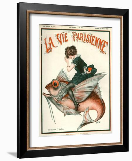 1920s France La Vie Parisienne Magazine Cover-null-Framed Giclee Print