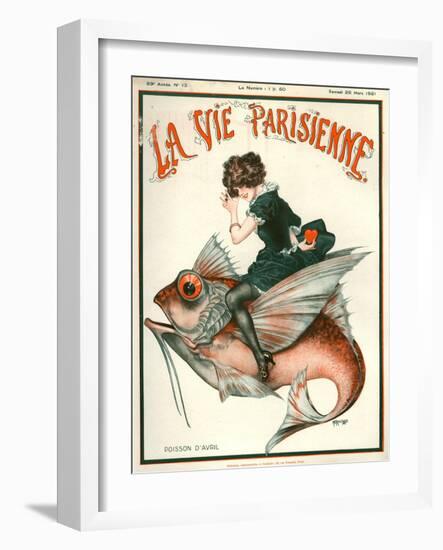 1920s France La Vie Parisienne Magazine Cover-null-Framed Giclee Print