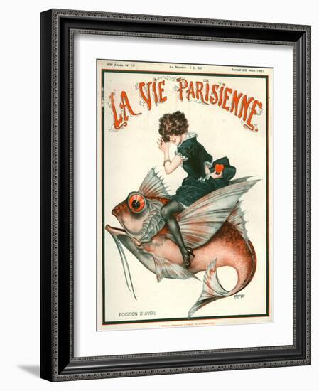 1920s France La Vie Parisienne Magazine Cover-null-Framed Giclee Print