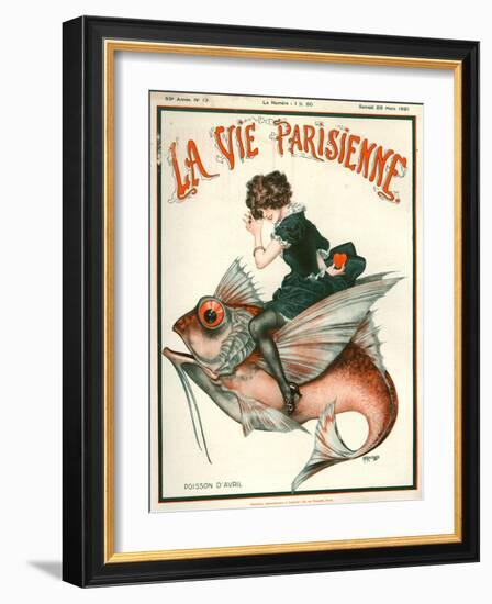 1920s France La Vie Parisienne Magazine Cover-null-Framed Giclee Print