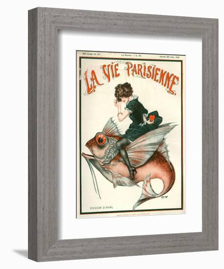 1920s France La Vie Parisienne Magazine Cover-null-Framed Giclee Print