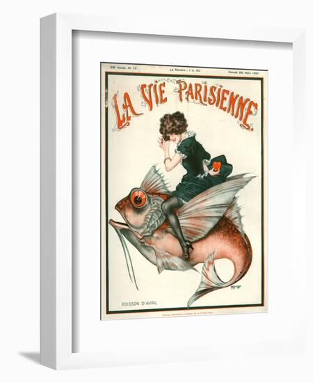 1920s France La Vie Parisienne Magazine Cover-null-Framed Giclee Print