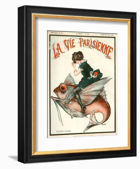 1920s France La Vie Parisienne Magazine Cover-null-Framed Giclee Print