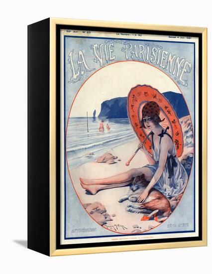 1920s France La Vie Parisienne Magazine Cover-null-Framed Premier Image Canvas