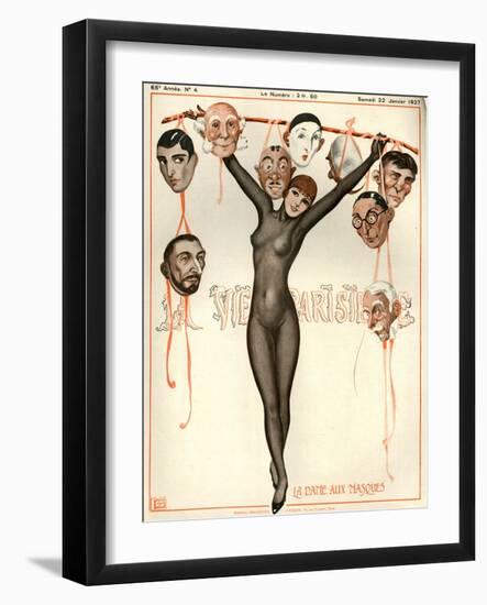 1920s France La Vie Parisienne Magazine Cover-null-Framed Giclee Print