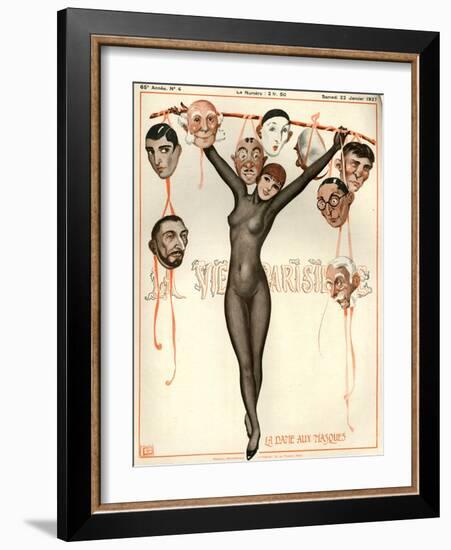 1920s France La Vie Parisienne Magazine Cover-null-Framed Giclee Print