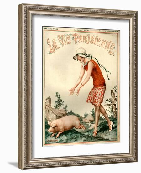 1920s France La Vie Parisienne Magazine Cover-null-Framed Giclee Print