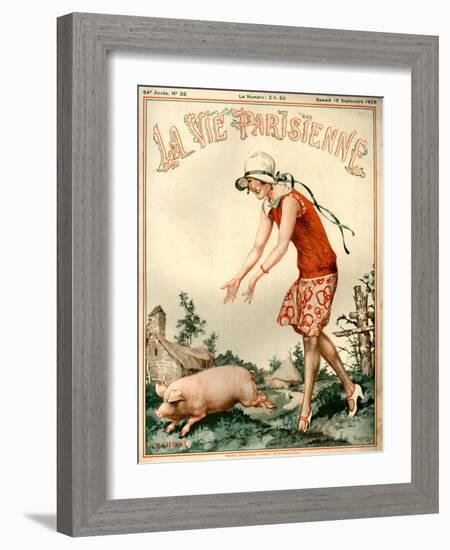 1920s France La Vie Parisienne Magazine Cover-null-Framed Giclee Print