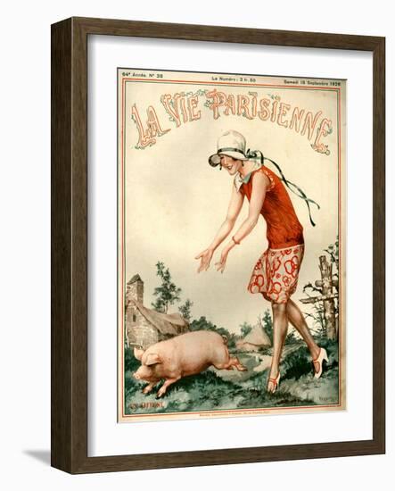 1920s France La Vie Parisienne Magazine Cover-null-Framed Giclee Print