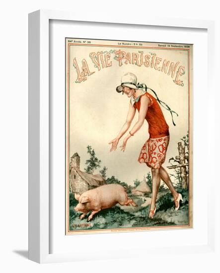 1920s France La Vie Parisienne Magazine Cover-null-Framed Giclee Print