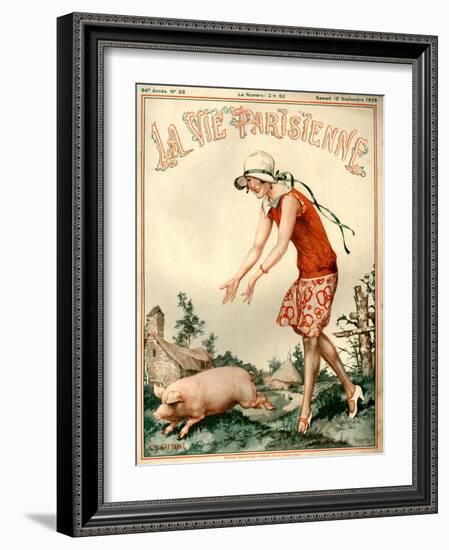 1920s France La Vie Parisienne Magazine Cover-null-Framed Giclee Print