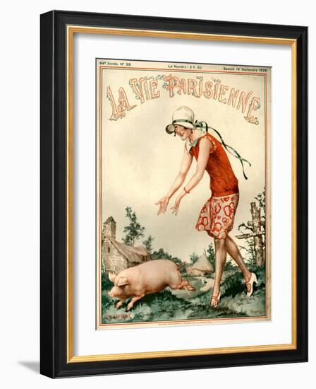 1920s France La Vie Parisienne Magazine Cover-null-Framed Giclee Print