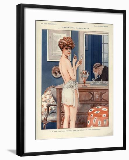 1920s France La Vie Parisienne Magazine Plate - Arguments Troublants-null-Framed Giclee Print