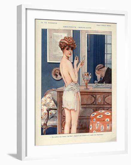 1920s France La Vie Parisienne Magazine Plate - Arguments Troublants-null-Framed Giclee Print