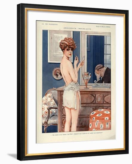 1920s France La Vie Parisienne Magazine Plate - Arguments Troublants-null-Framed Giclee Print