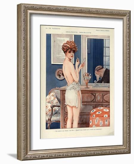 1920s France La Vie Parisienne Magazine Plate - Arguments Troublants-null-Framed Giclee Print