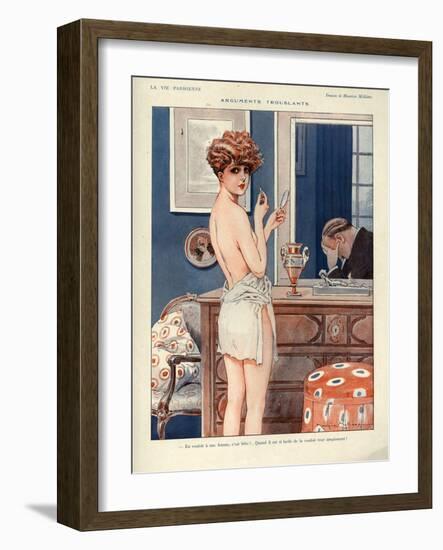 1920s France La Vie Parisienne Magazine Plate - Arguments Troublants-null-Framed Giclee Print