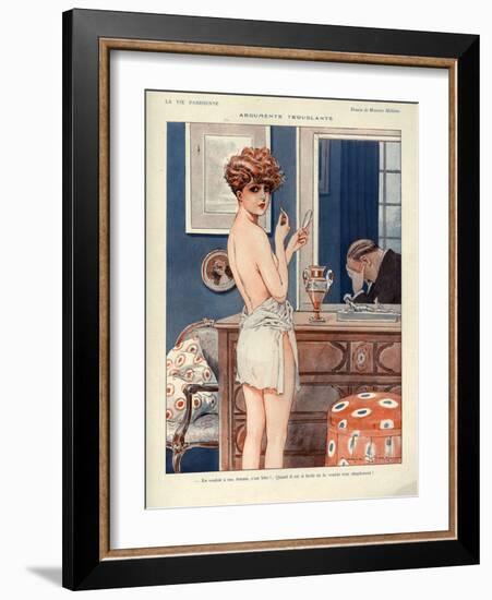 1920s France La Vie Parisienne Magazine Plate - Arguments Troublants-null-Framed Giclee Print