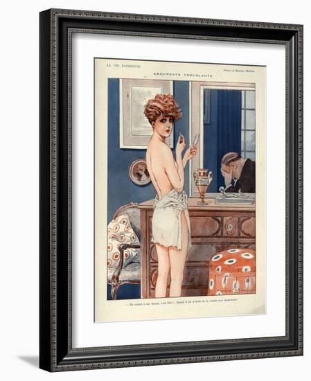 1920s France La Vie Parisienne Magazine Plate - Arguments Troublants-null-Framed Giclee Print