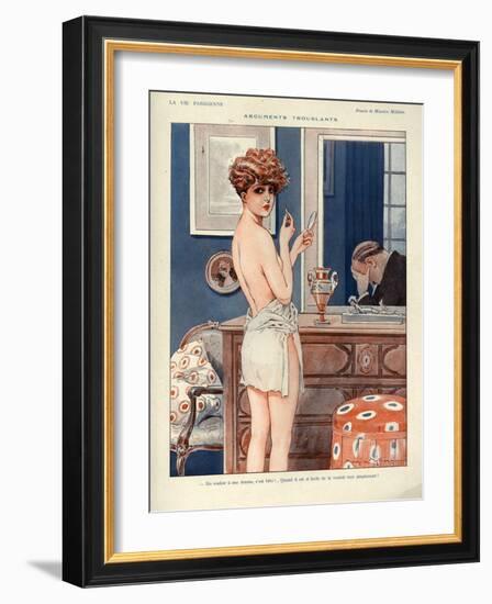 1920s France La Vie Parisienne Magazine Plate - Arguments Troublants-null-Framed Giclee Print