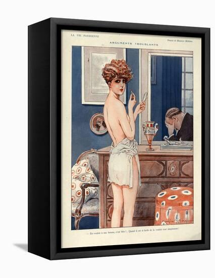 1920s France La Vie Parisienne Magazine Plate - Arguments Troublants-null-Framed Premier Image Canvas