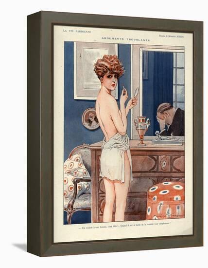 1920s France La Vie Parisienne Magazine Plate - Arguments Troublants-null-Framed Premier Image Canvas