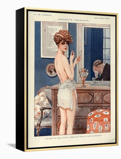 1920s France La Vie Parisienne Magazine Plate - Arguments Troublants-null-Framed Premier Image Canvas
