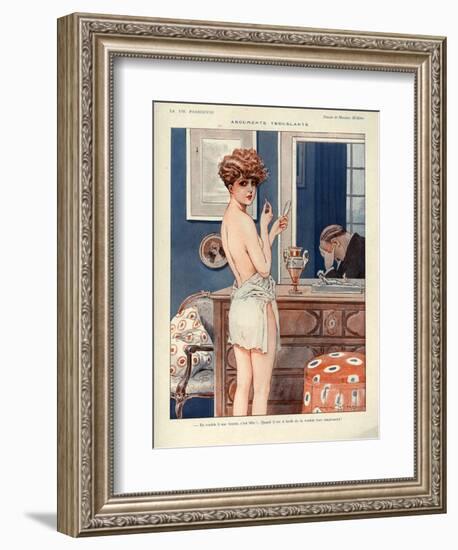 1920s France La Vie Parisienne Magazine Plate - Arguments Troublants-null-Framed Giclee Print