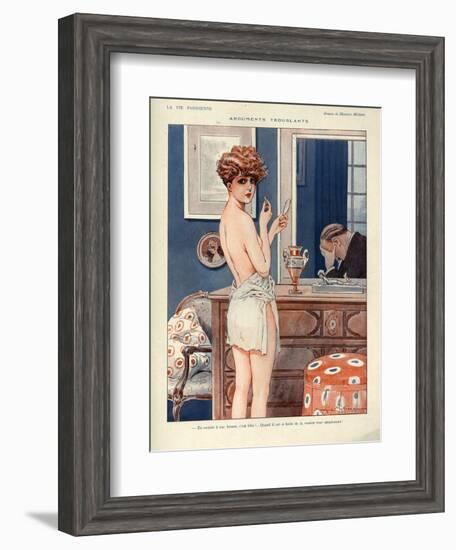 1920s France La Vie Parisienne Magazine Plate - Arguments Troublants-null-Framed Giclee Print