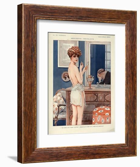 1920s France La Vie Parisienne Magazine Plate - Arguments Troublants--Framed Giclee Print