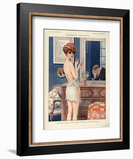 1920s France La Vie Parisienne Magazine Plate - Arguments Troublants--Framed Giclee Print