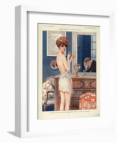 1920s France La Vie Parisienne Magazine Plate - Arguments Troublants-null-Framed Giclee Print