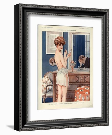 1920s France La Vie Parisienne Magazine Plate - Arguments Troublants-null-Framed Giclee Print