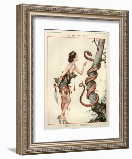 1920s France La Vie Parisienne Magazine Plate - La Revanche D'Eve-null-Framed Giclee Print