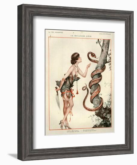 1920s France La Vie Parisienne Magazine Plate - La Revanche D'Eve-null-Framed Giclee Print