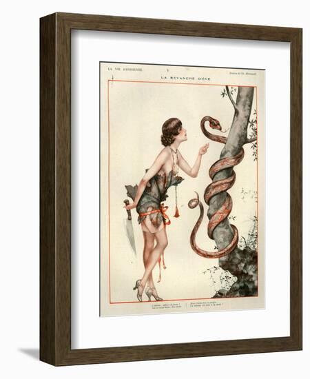 1920s France La Vie Parisienne Magazine Plate - La Revanche D'Eve-null-Framed Giclee Print