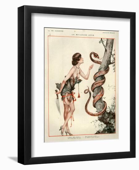 1920s France La Vie Parisienne Magazine Plate - La Revanche D'Eve-null-Framed Giclee Print