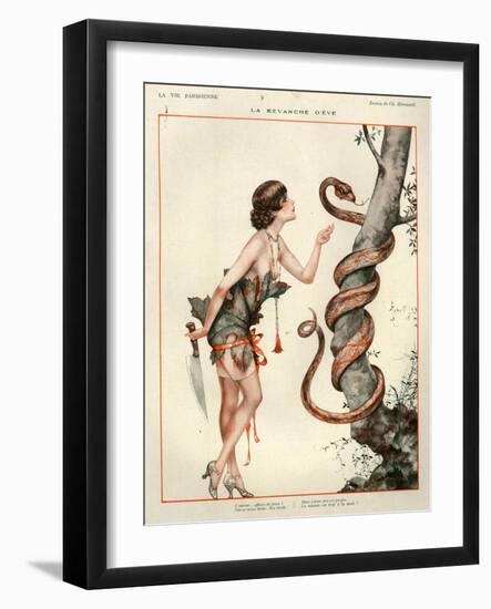 1920s France La Vie Parisienne Magazine Plate - La Revanche D'Eve-null-Framed Premium Giclee Print