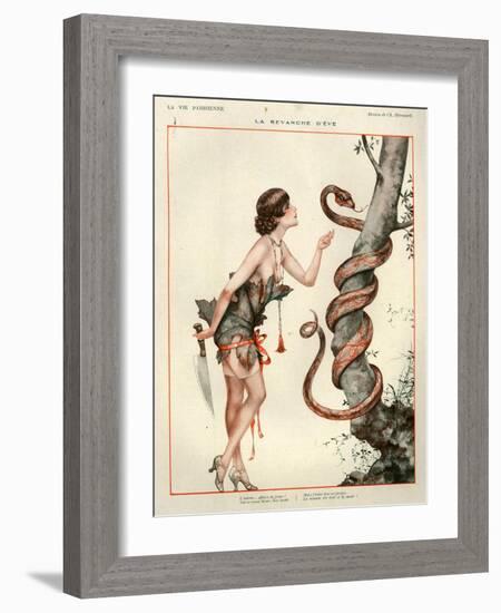 1920s France La Vie Parisienne Magazine Plate - La Revanche D'Eve-null-Framed Giclee Print