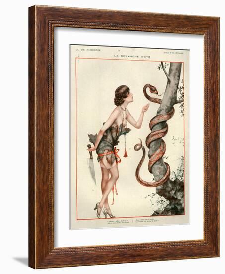 1920s France La Vie Parisienne Magazine Plate - La Revanche D'Eve-null-Framed Giclee Print