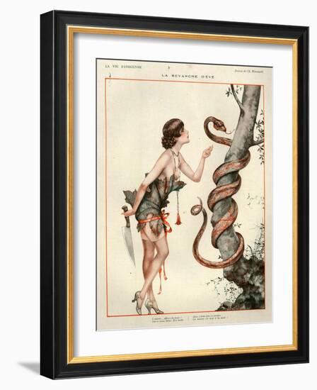 1920s France La Vie Parisienne Magazine Plate - La Revanche D'Eve-null-Framed Giclee Print