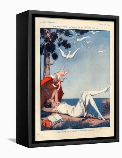 1920s France La Vie Parisienne Magazine Plate-null-Framed Premier Image Canvas