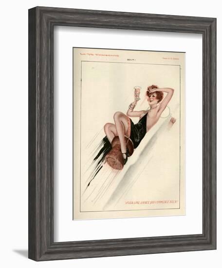 1920s France La Vie Parisienne Magazine Plate--Framed Giclee Print