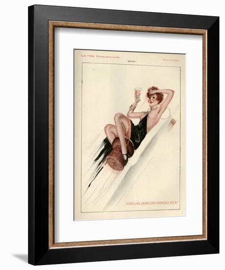 1920s France La Vie Parisienne Magazine Plate-null-Framed Giclee Print